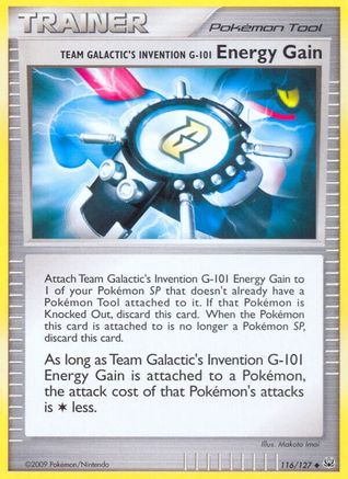 Team Galactic's Invention G-101 Energy Gain (116/127) [Platinum] Reverse Holofoil - Uncommon