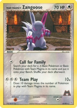 Team Magma's Zangoose (23/95) [Team Magma vs Team Aqua] Reverse Holofoil - Rare