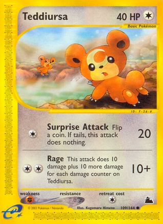 Teddiursa (109/144) [Skyridge] Reverse Holofoil - Common