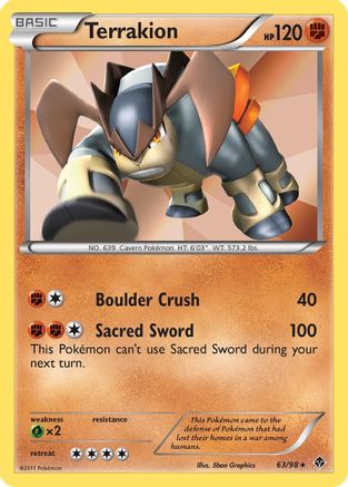 Terrakion (63/98) [Emerging Powers] Reverse Holofoil - Holo Rare