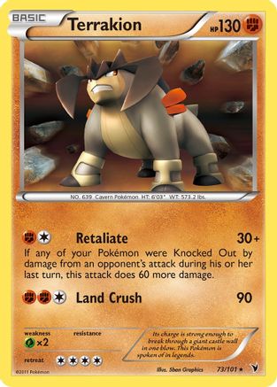 Terrakion (73/101) [Noble Victories] Reverse Holofoil - Holo Rare
