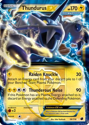 Thundurus EX (Team Plasma) (38/116) [Plasma Freeze] Holofoil - Ultra Rare