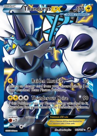 Thundurus EX (Team Plasma) (110 Full Art) (110/116) [Plasma Freeze] Holofoil - Ultra Rare