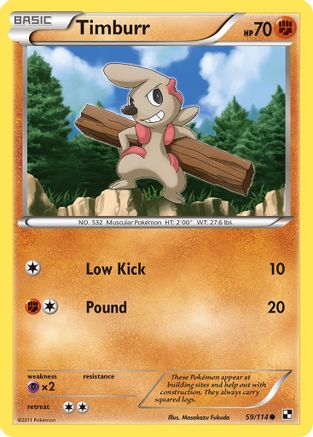 Timburr (59/114) [Black and White] Reverse Holofoil - Common