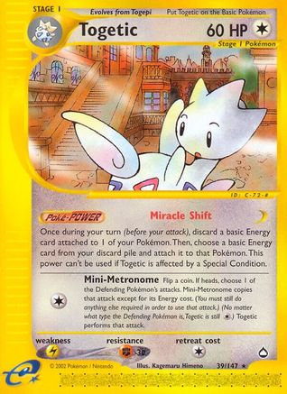 Togetic (39/147) [Aquapolis] Reverse Holofoil - Rare