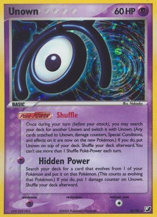 Unown (M) (M/115) [Unseen Forces] Holofoil - Holo Rare