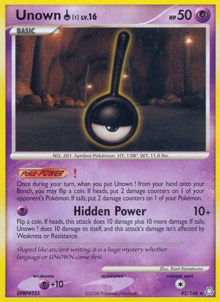Unown (!) (42/146) [Legends Awakened] Reverse Holofoil - Rare