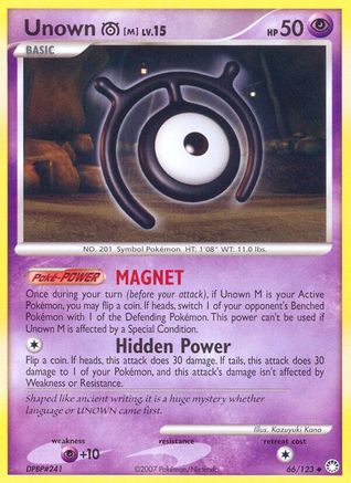 Unown [M] (66/123) [Mysterious Treasures] Reverse Holofoil - Uncommon