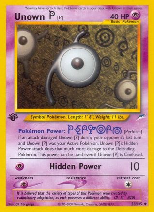 Unown [P] (058/105) [Neo Destiny] 1st Edition - Uncommon