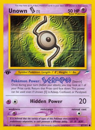 Unown [S] (087/105) [Neo Destiny] 1st Edition - Common