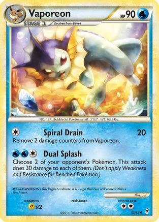 Vaporeon (052/95) [Call of Legends] Reverse Holofoil - Uncommon