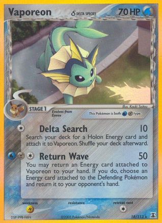 Vaporeon (Delta Species) (018/113) [Delta Species] Holofoil - Holo Rare