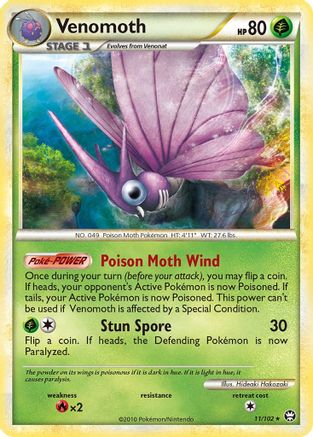 Venomoth (011/102) [Triumphant] Holofoil - Holo Rare