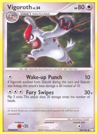 Vigoroth (68/123) [Mysterious Treasures] Reverse Holofoil - Uncommon
