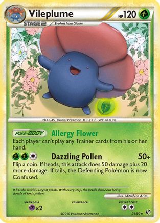 Vileplume (24/90) [Undaunted] Reverse Holofoil - Rare