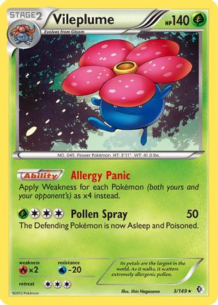 Vileplume (3/149) [Boundaries Crossed] Reverse Holofoil - Holo Rare