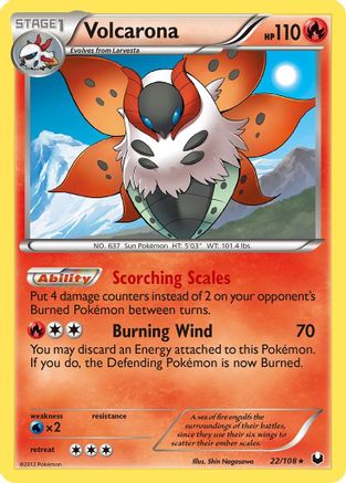Volcarona (22/108) [Dark Explorers] Reverse Holofoil - Holo Rare