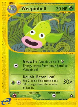 Weepinbell (65/147) [Aquapolis] Reverse Holofoil - Uncommon