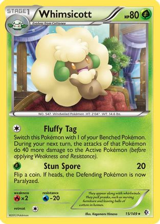 Whimsicott (15/149) [Boundaries Crossed] Reverse Holofoil - Rare