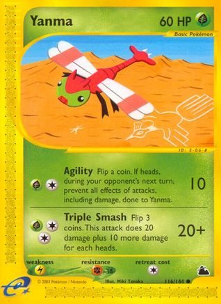 Yanma (116/144) [Skyridge] Reverse Holofoil - Common