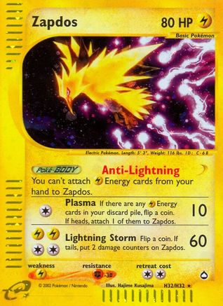 Zapdos (H32) (H32/147) [Aquapolis] Holofoil - Holo Rare