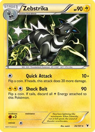 Zebstrika (36/101) [Noble Victories] Reverse Holofoil - Rare