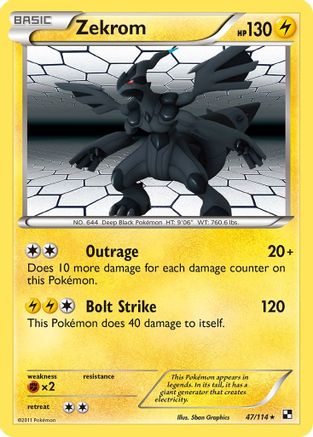 Zekrom (047/114) [Black and White] Reverse Holofoil - Holo Rare