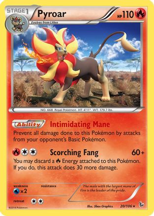 Pyroar (020/106) [XY  Flashfire] Holofoil - Holo Rare