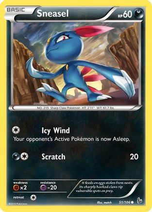 Sneasel (051/106) [XY  Flashfire] Reverse Holofoil - Common