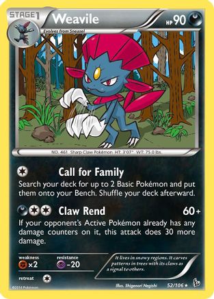 Weavile (052/106) [XY  Flashfire] Reverse Holofoil - Rare