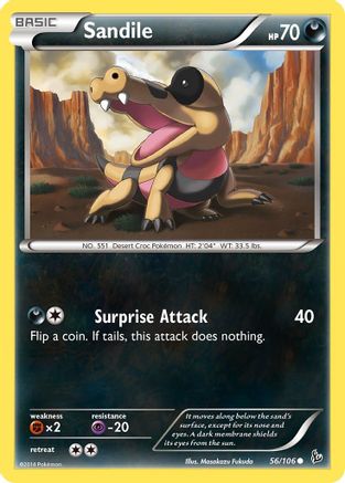 Sandile (056/106) [XY  Flashfire] Reverse Holofoil - Common