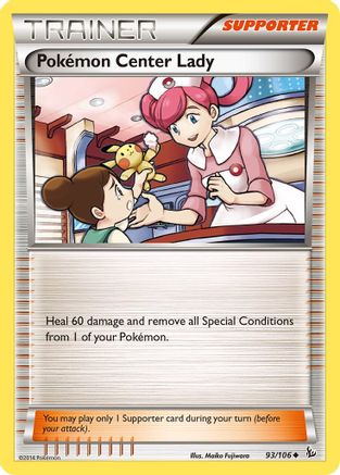 Pokemon Center Lady (093/106) [XY  Flashfire] Reverse Holofoil - Uncommon