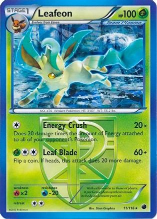 Leafeon (BW Plasma Freeze) (11/116) [Deck Exclusives] Holofoil - Holo Rare