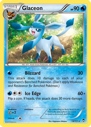 Glaceon (019/111) [XY  Furious Fists] - Rare