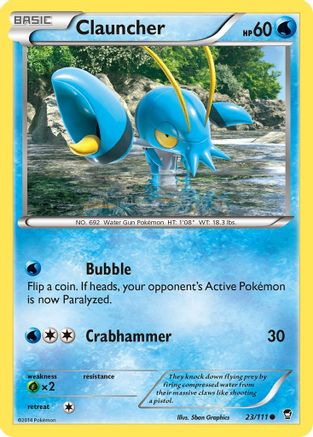 Clauncher (023/111) [XY  Furious Fists] Reverse Holofoil - Common