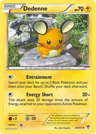 Dedenne (034/111) [XY  Furious Fists] Reverse Holofoil - Uncommon
