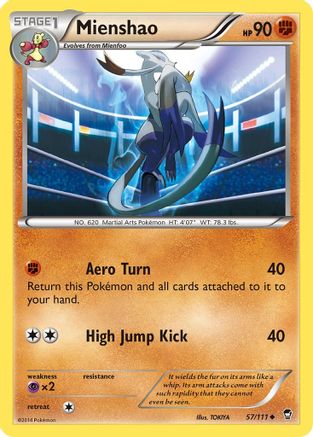 Mienshao (057/111) [XY  Furious Fists] Reverse Holofoil - Uncommon