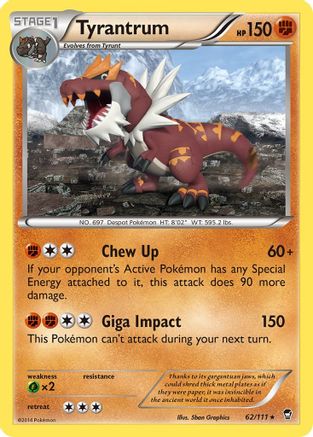 Tyrantrum (062/111) [XY  Furious Fists] Reverse Holofoil - Rare