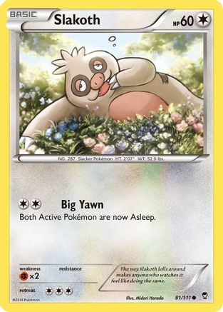 Slakoth (081/111) [XY  Furious Fists] Reverse Holofoil - Common