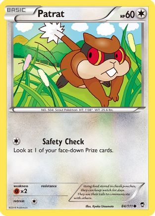 Patrat (084/111) [XY  Furious Fists] Reverse Holofoil - Common
