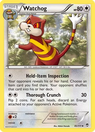 Watchog (085/111) [XY  Furious Fists] Reverse Holofoil - Uncommon