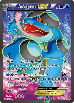 Seismitoad EX (106 Full Art) (106/111) [XY  Furious Fists] Holofoil - Ultra Rare