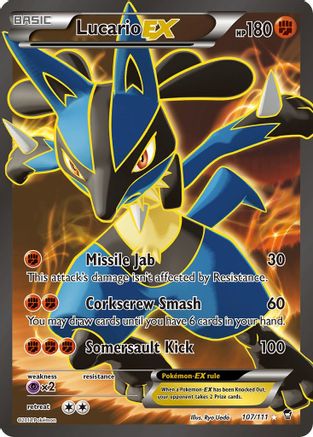 Lucario EX (107 Full Art) (107/111) [XY  Furious Fists] Holofoil - Ultra Rare
