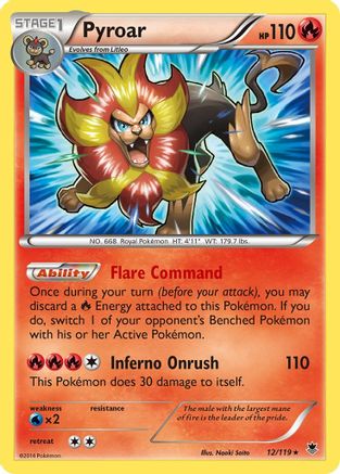 Pyroar (012/119) [XY  Phantom Forces] Reverse Holofoil - Holo Rare