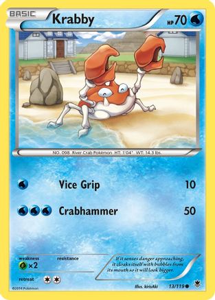 Krabby (013/119) [XY  Phantom Forces] Reverse Holofoil - Common