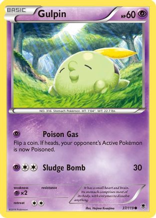 Gulpin (037/119) [XY  Phantom Forces] Reverse Holofoil - Common