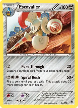 Escavalier (64/119) [XY  Phantom Forces] Reverse Holofoil - Rare