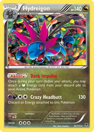 Hydreigon (074/119) [XY  Phantom Forces] Reverse Holofoil - Holo Rare