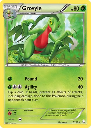 Grovyle (007/160) [XY  Primal Clash] Reverse Holofoil - Uncommon