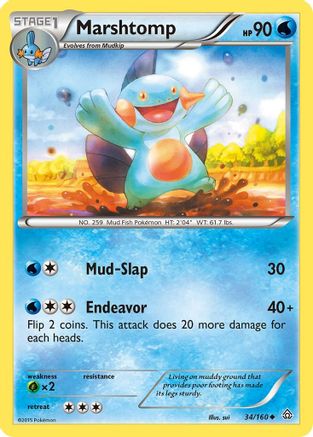 Marshtomp (034/160) [XY  Primal Clash] Reverse Holofoil - Uncommon